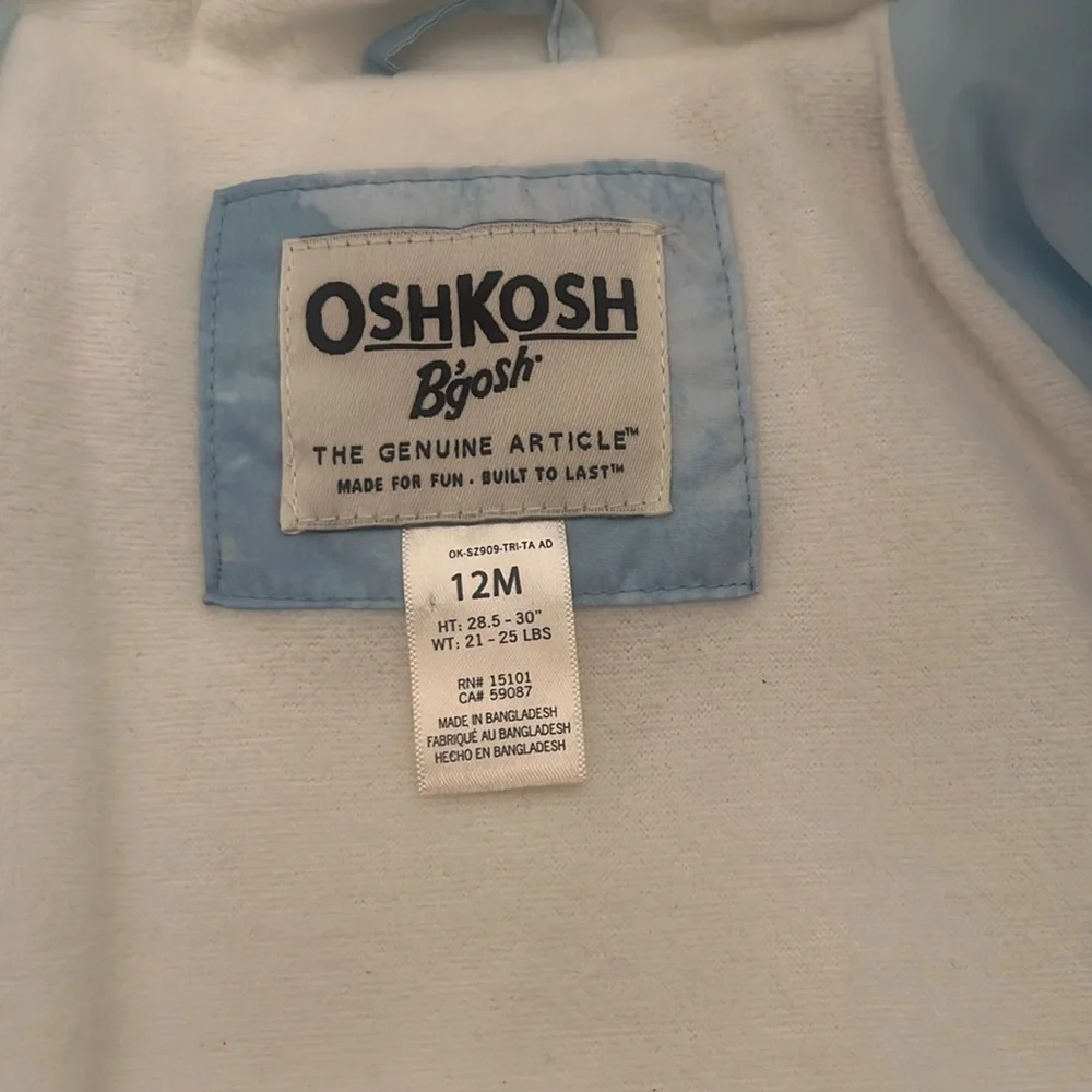 Osh Kosh Girls' Ski Jacket and Snowbib Snowsuit Outfit Set winter coat size 12M